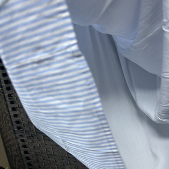 J. Marie Light Blue and White Striped Embroidered Boxy Style Top Size Medium - Picture 8 of 9